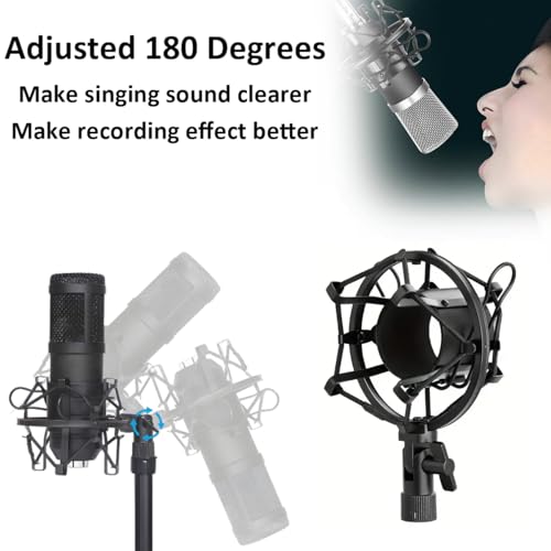 58-63mm Microphone Shock Mount Anti Vibration Mic Suspension Mount - color: Black, size: For 58mm-63mm Diameter