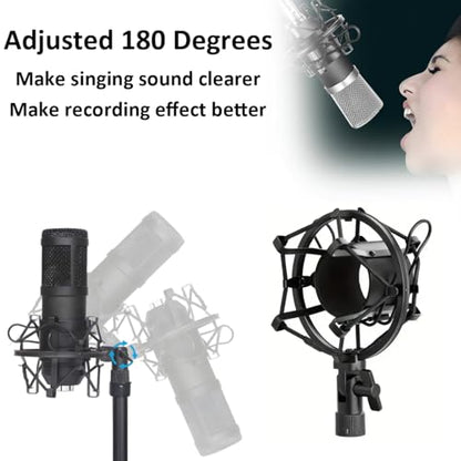 58-63mm Microphone Shock Mount Anti Vibration Mic Suspension Mount - color: Black, size: For 58mm-63mm Diameter