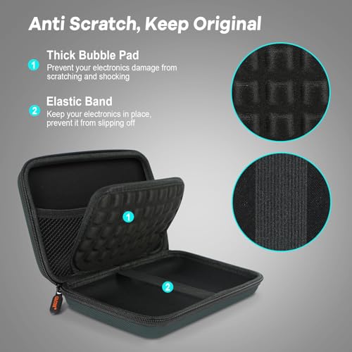 Shockproof Hard Shell Case,Large Electronic Organizer Carrying Case - color: Grey Blue