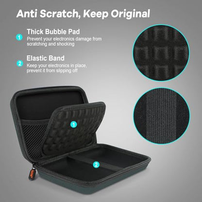 Shockproof Hard Shell Case,Large Electronic Organizer Carrying Case - color: Grey Blue