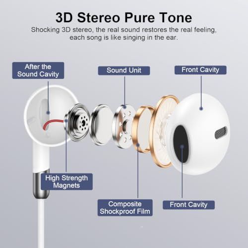 Wired Ear Buds Compatible for iPhone 14 Plus/14 Pro Max/13/12/11/XR/XS/X/8/7/Pro Max,Wired Earphone Headphones with Lightning Connector Built-in Microphone & Volume Control Headsets,Noise Isolation