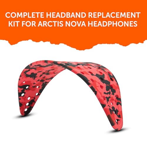 WC HeadbandZ Arctis Nova V2 - Upgraded Wide Silicone Headband Compatible with Arctis Nova Headsets by Wicked Cushions | Wider Weight-Distributing Design, Softer Flexible Silicone | Red Camo - color: Red Camo