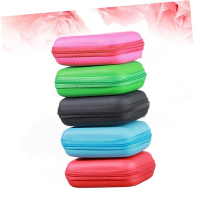 Vaguelly 2pcs Eva Storage Case for Headphones Data Cables Camera Zipper Pouch for Travel Organizing Compact Design Random