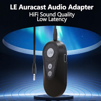 Bluetooth Audio Transmitter Receiver, AUX USB Sound Adapter Low Latency for TV PC Speakers Headphones