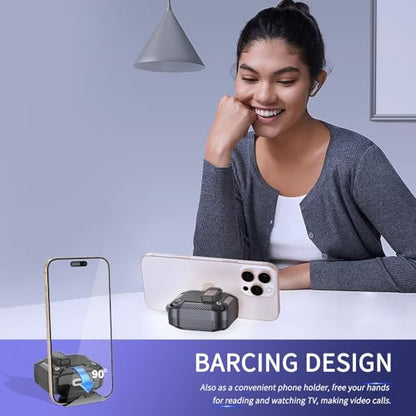 Galaxy Buds 3 Pro/3/3 FE Case Cover with Phone Stand&Lock Clip, Shockproof Samsung Galaxy Buds 3 FE/3/3 Pro Protective Hard Cover Shell with Carabiner&Cleaner kit for Men Women, Black - color: A-Black