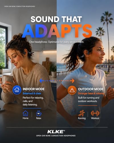 Bone Conduction Headphones for Running with mic and Rear Safety Light | Dual Sound Modes, Adjustable Fit, 10H Playtime, USB-C Charging, Clear Calls, Lightweight Comfort for Gym, Cycling and Hiking. - color: KLKE-Gray