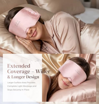 LC-dolida 3D Silk Bluetooth Sleep Mask, Mulberry Silk Sleep Mask with Bluetooth Headphones, Bluetooth Eye Sleep Mask for Side Sleepers, Total Blackout Bluetooth Eye Mask for Women Men, Pink - color: Pink
