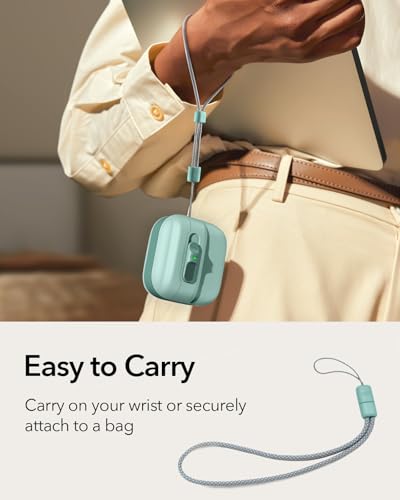 ESR for AirPods 4 Case, Compatible with MagSafe, Pulse Series, Green | Compatible with AirPods 4 Generation Case (2024)(USB-C), Magnetic Lid Lock, Drop-Proof Protection Cover with Lanyard - color: Green, size: AirPods 4 Case