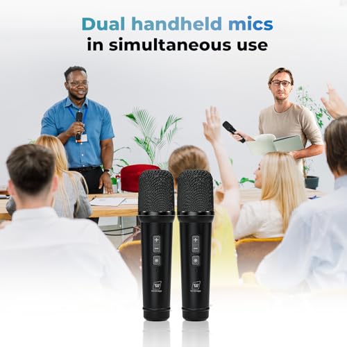 WinBridge 30W Voice Amplifier with 2 Wireless Mics, Portable PA Speaker S90 | DSP Crystal-Clear Sound, 65ft+ Stable Range, 13H Mic Battery,BT/USB/TF/AUX, Lightweight for Teaching, Public Speaking, Event