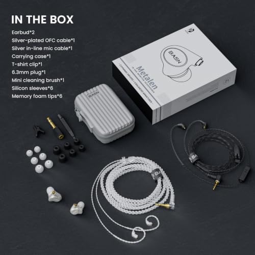 BASN Metalen 4 Drivers in-Ear Monitor Headphones, Wired Earbuds (Titanium) - color: Titanium