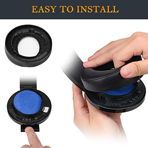 SOULWIT Ear Pads Cushions for Sony Platinum Wireless PlayStation PS4 Headset, Replacement Earpads for 2018 Version, Headphone Model CECHYA-0090 (PL Black)