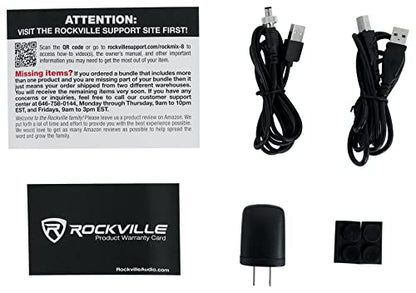 Rockville ROCKMIX 8 Channel USB Mixer with Interface, Compressor, Bluetooth | 2 XLR/1/4" Inputs, 48V Phantom Power, 3-Band EQ, FX Send, RCA Aux