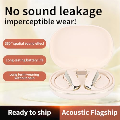 Diydeg Wireless Earbuds, IP54 Waterproofing BT5.49 Sport Headphones with Earhooks, No Sound Leakage, Touch Control Earphones for Gym, Running, Meeting, Workout (Gold) - color: Gold
