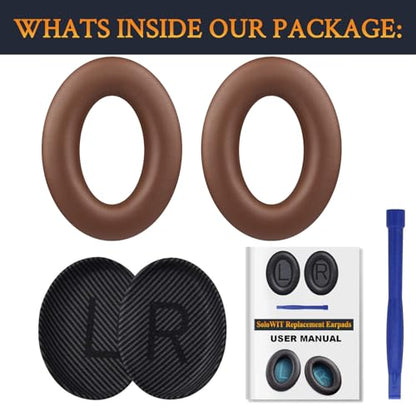 Replacement Earpads Cushions for Bose QuietComfort 35 (QC35) & Quiet Comfort 35 II (QC35 ii) Headphones, Ear Pads with Softer Leather, Noise Isolation Foam, Added Thickness (Coffee) - color: Coffee