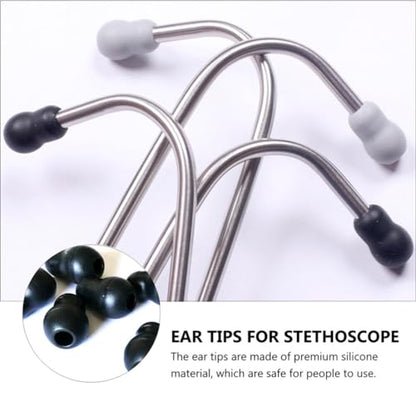 GLEAVI 12 Pcs Replacement Earplugs, Silicone Eartips Earpieces, Black Snap Tight Soft-Sealing Ear-Tips for 5MM - color: Black