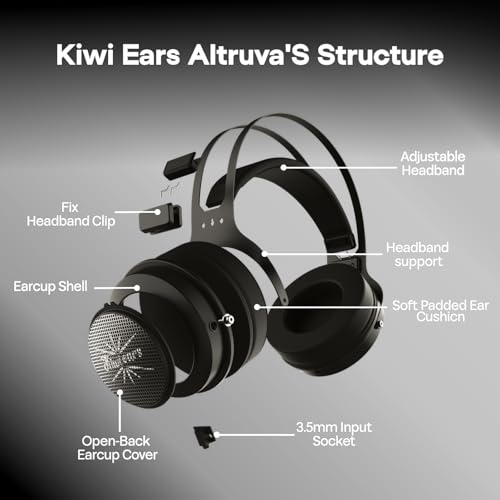 Linsoul Kiwi Ears Altruva Hi-Fi 50mm Dynamic Driver Monitoring Headphones - color: BlackWood