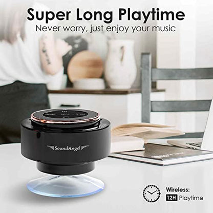 XLEADER SoundAngel Mate(2nd Gen) Pro Shower Speaker, Certified IPX7 Waterproof Bluetooth Speaker, 8W Crystal Sound&Rich Bass, 15H Playtime, with Suction Cup & Silicone Lanyard, Ideal Gifts, Rose Gold - color: C Rose Gold