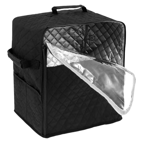US Stand Mixer Storage Bag Nylon Blender Dust Cover with Removable Slider Cushion Waterproof Blender Storage Bag Lightweight Easy to Use Stand Mixer Dust Cover Suitable for Kitchens(S,black) - size: S