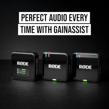 Rode Wireless GO (Gen 3) 2-Person Compact Digital Wireless Microphone Recorder Black Bundle with Grade Lavalier Lapel Microphone (2 Pack), Kellards Cleaning Cloth