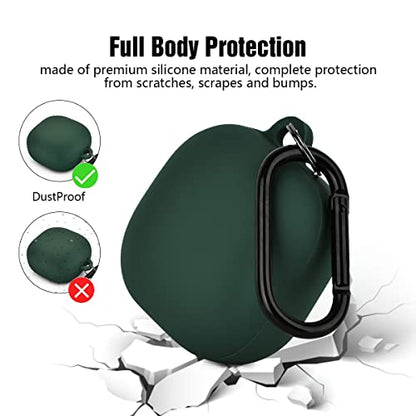 AIRSPO Silicone Case Compatible with Samsung Galaxy Buds 2 Pro/Galaxy Buds 2/ Galaxy Buds Pro/Galaxy Buds Live Case (Midnight Green) - color: Midnight Green
