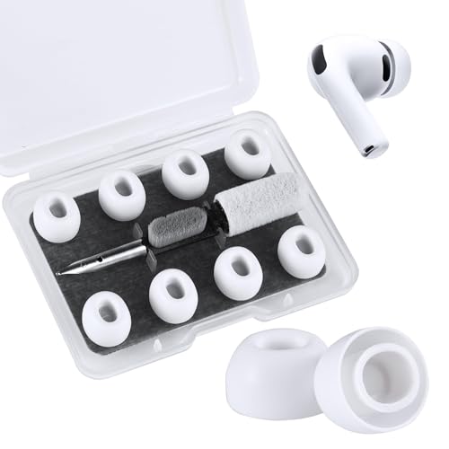 Lukvcoe 4 Pairs Silicone Replacement Ear Tips for AirPods Pro 3 (2025), XXS Size Earbud Tips with Cleaner Pen & Storage Box, Compatible with AirPods Pro 3rd Gen - (White/XXS) - size: White/XXS