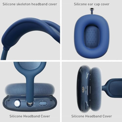 MOLOPPO 3 in 1 Case Cover Compatible with for AirPods Max 2/1, Blue - color: A2-Blue