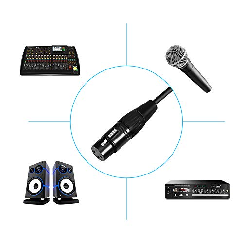 XLR to 3.5mm TRS Adapter Cable, Female to Female Balanced Audio Converter with Gold-Plated Connectors for Mics/Mixers/Interfaces (6ft Nylon-Braided) - color: XLR Female to 1/8" Female