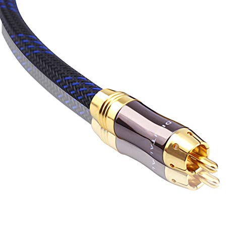 1 RCA Male to 2 RCA Male Audio Cable RCA Y-Adapter Subwoofer Y Cable (6.6 Feet) - size: 6.6 Feet