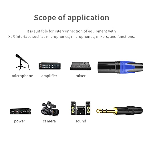 XLR to 1/4 TRS Stereo Adapter, 6.35mm Dual Channel to 3-pin Male, XLR to 1/4 Balanced Microphone Stereo Audio Converter AdapterCable 1 Pack (6.6Feet) - size: 6.6Feet