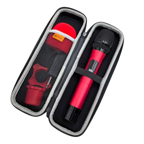 Wireless Microphone Case for 1, Hard Carrying Travel Case for Bietrun WXM04 Handheld Dynamic Microphone Bag with EVA Hard Shell Exterior Compatible with 11" x2" Wireless Mic-Bag Only