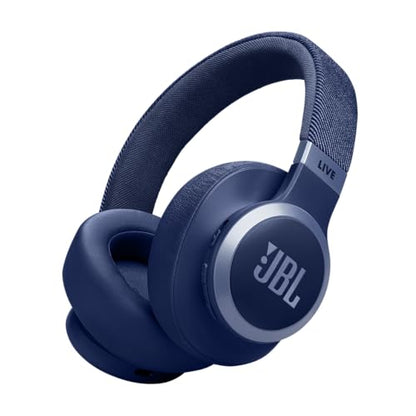 JBL Live 770NC - Wireless Over-Ear Headphones with True Adaptive Noise Cancelling with Smart Ambient, Up to 65 Hours of Battery Life, Comfort-fit Fabric Headband & Carrying Pouch (Blue) - color: Blue