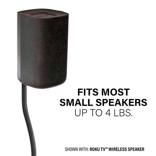 SANUS Speaker Stands for Satellite & Bookshelf Speakers, Fixed & Adjustable Height Options, Stable Floor Stands with Cable Management (Adjustable Height Speaker Stands – HTB3B-03)