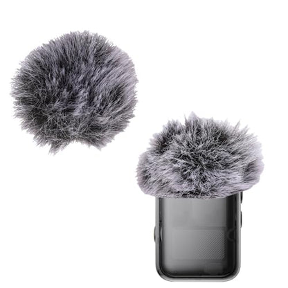 2PCS Microphone Furry Windscreen Muff Fit for Rode Wireless Go II Wind Muff Windscreen, Handheld Microphone Windscreen Reducing Wind Ambient Noise (Gray)
