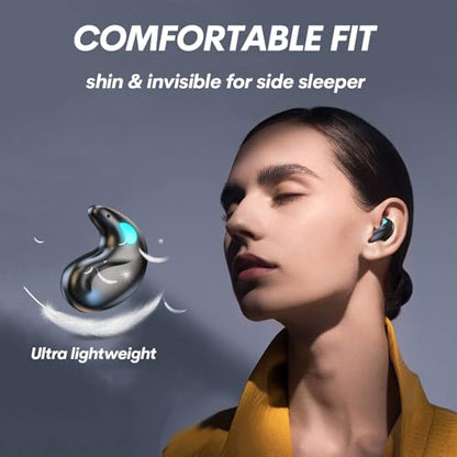 Xmenha Invisible Sleep Wireless Earphone IPX5 Waterproof Thin Invisible Sleep Earbuds for Side Sleepers Sleep Ear Buds Smallest Tiny Small Mini Discreet Earbud for Sleeping Invisible Headphones - color: Blue