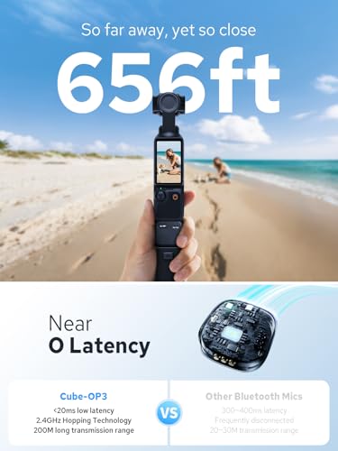 GODOX Cube-OP3 Wireless Lavalier Microphone System | 48kHz 24bit Hi-Res, Noise Reduction, 18W Fast Charge, for DJI Osmo Pocket 3,656ft Range, USB-C TX & RX for Camera Phone PC