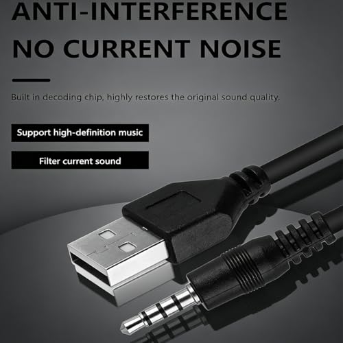 3.5mm USBCharging Audio Cable 3.3FT,AUX Audio Jack toUSB Male Charging CableAdapter,Compatible withHeadphones,Speakers,VoiceRecorders,MP3 Players,and Other Devices with a3.5mm Port
