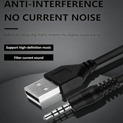 3.5mm USBCharging Audio Cable 3.3FT,AUX Audio Jack toUSB Male Charging CableAdapter,Compatible withHeadphones,Speakers,VoiceRecorders,MP3 Players,and Other Devices with a3.5mm Port