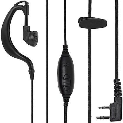 Pack of 4, Walkie Talkie Earpiece with Mic and PTT Button, Strengthen Durable Cable, 2 Pin Connector, Two-Way Radio Headsets for Baofeng UV-5R UV-82 BF-F8HP Walkie Talkies - style: Pack of 4
