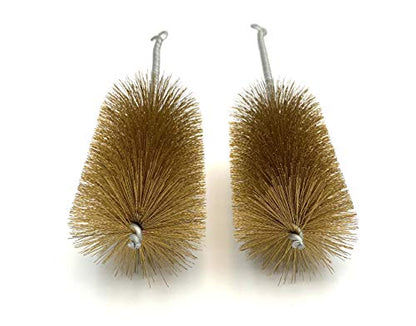Pipe Cleaning Brush Set with Brass Bristles, 9 Piece Variety Pack for Auto Parts, Bottles,Tubes, Etc.