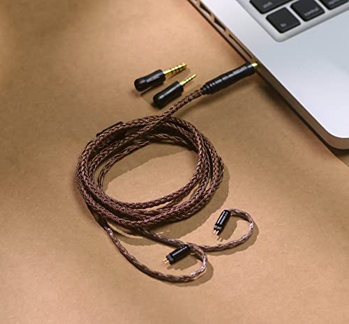 Linsoul Tripowin Amber 32AWG OFC Oxygen Free Cable HiFi IEM Cable with Interchangeable 2.5mm/3.5mm/4.4mm Plug, PVC Sleeve Replacement Cable for Audiophile(2pin 0.78mm) - size: 2-Pin