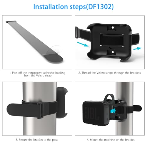 Magnetic Case Compatible with JBL GO 4 Bluetooth Speaker, 3-in-1 Mount with Removable Anti-Slip Strap for Golf Cart, Pole, Bicycle, Motorcycle, RV, ATV,Ultra-Portable Speaker Cover Accessories