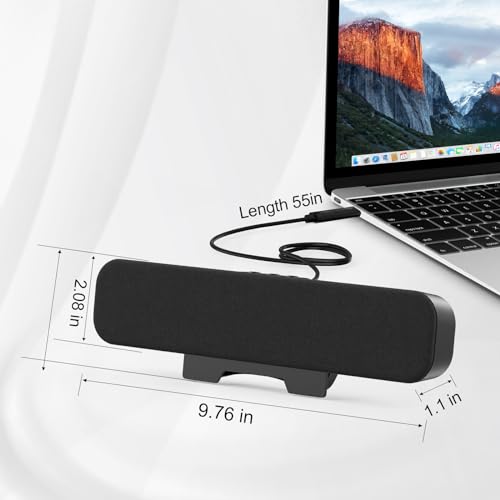 YYV Computer Speakers for Desktop PC | Monitor Speakers for Laptop,Pc Speakers with Loud Sound,Volume Control Easily Clamps to Monitors(Black)
