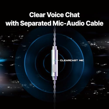 AZLA ARES Clear Gaming Earbuds with Mic for PS5 PC FPS USB-C MMCX | IEMs for Gaming, Tuned for FPS Games, Compatible with PS5, XBox, Nintendo Switch, PC, Phone and More