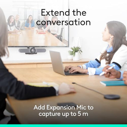 Logitech MeetUp Video Conferencing System 4K 3 Microphones - Black | 1080p/720p, 3 microphones, adjustable speakers, wide field of view 120°, PC/Mac/laptop/MacBook/tablet compatible - style: MeetUp