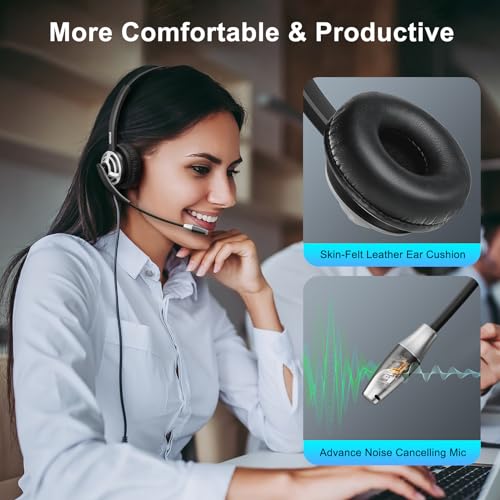 Single Side USB Computer Headset with Noise-Cancelling Mic for PC, Laptop, 1 Ear Office Call Center USB-A Headphone with In-Line Control for Dragon Dictation, Skype, Teams, Zoom Conference Call - color: S-805SUC
