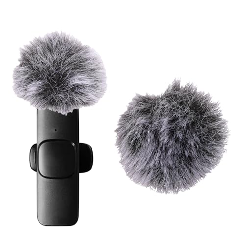 2PCS Microphone Furry Windscreen Muff Fit for Rode Wireless Go II Wind Muff Windscreen, Handheld Microphone Windscreen Reducing Wind Ambient Noise (Gray)