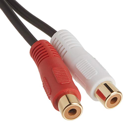 C2G Legrand RCA Male to RCA Female Signal Splitter Cable, Black RCA to RCA Splitter, 6 Inch Audio Stereo Y-Cable, 26 AWG Audio Signal Converter Cable, 1 Count, C2G 03177