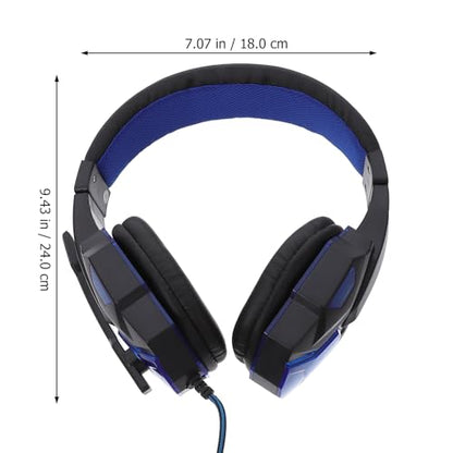 Cabilock Gaming Headset Wired Over-Ear PC Headphones with Microphone LED Light Noise Reduction for Streaming and Travel