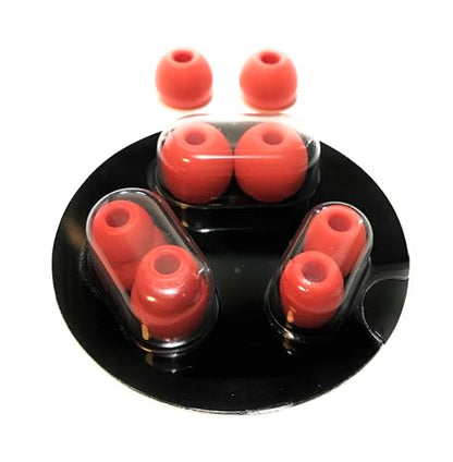 Replacement Earbud Tips for Beats Powerbeats Pro Wireless Stereo Headphones - 4 Pairs - Small, Medium, Large, and Double Flange (Lava Red) - color: Lava Red
