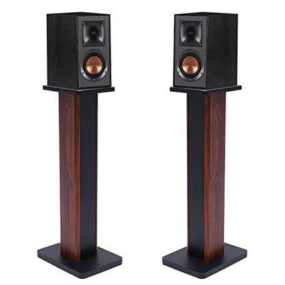 Universal Speaker Stands Pair for Surround Sound, 28" Floor Speaker Stands Bookshelf Speaker Stand Up to 30LBS for Home Theater (Yellow Sandalwood) - color: Yellow Sandalwood
